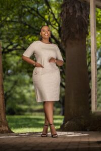 knee-length sheath dress