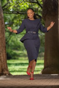 pinstripe sheath dress